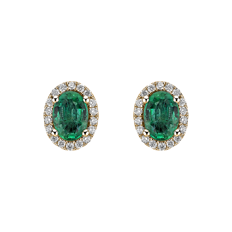Diamond earrings with Emerald Imperial Allegory