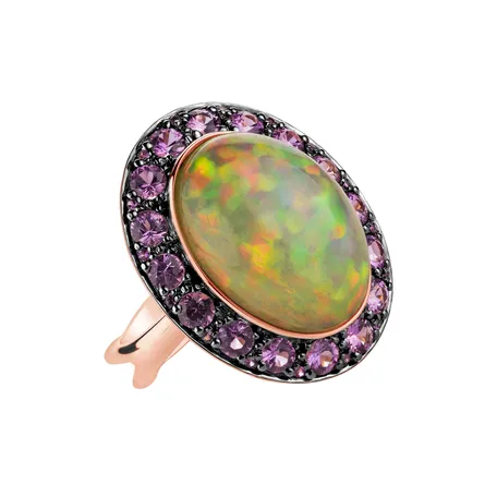Ring with Opal and Sapphire Queen Rosemary