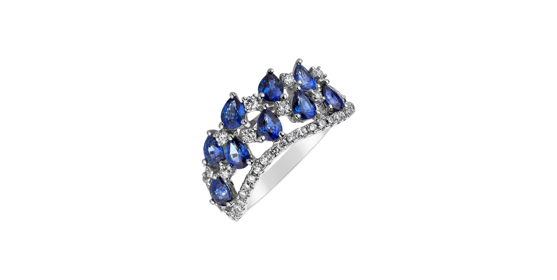 Diamond ring with Sapphire Elaine