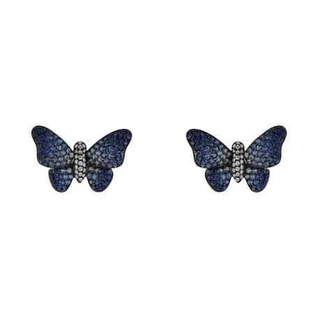 Diamond earrings and Sapphire Alluring Butterfly