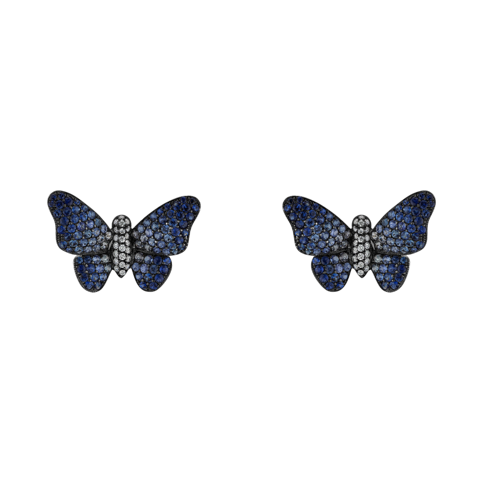 Diamond earrings and Sapphire Alluring Butterfly