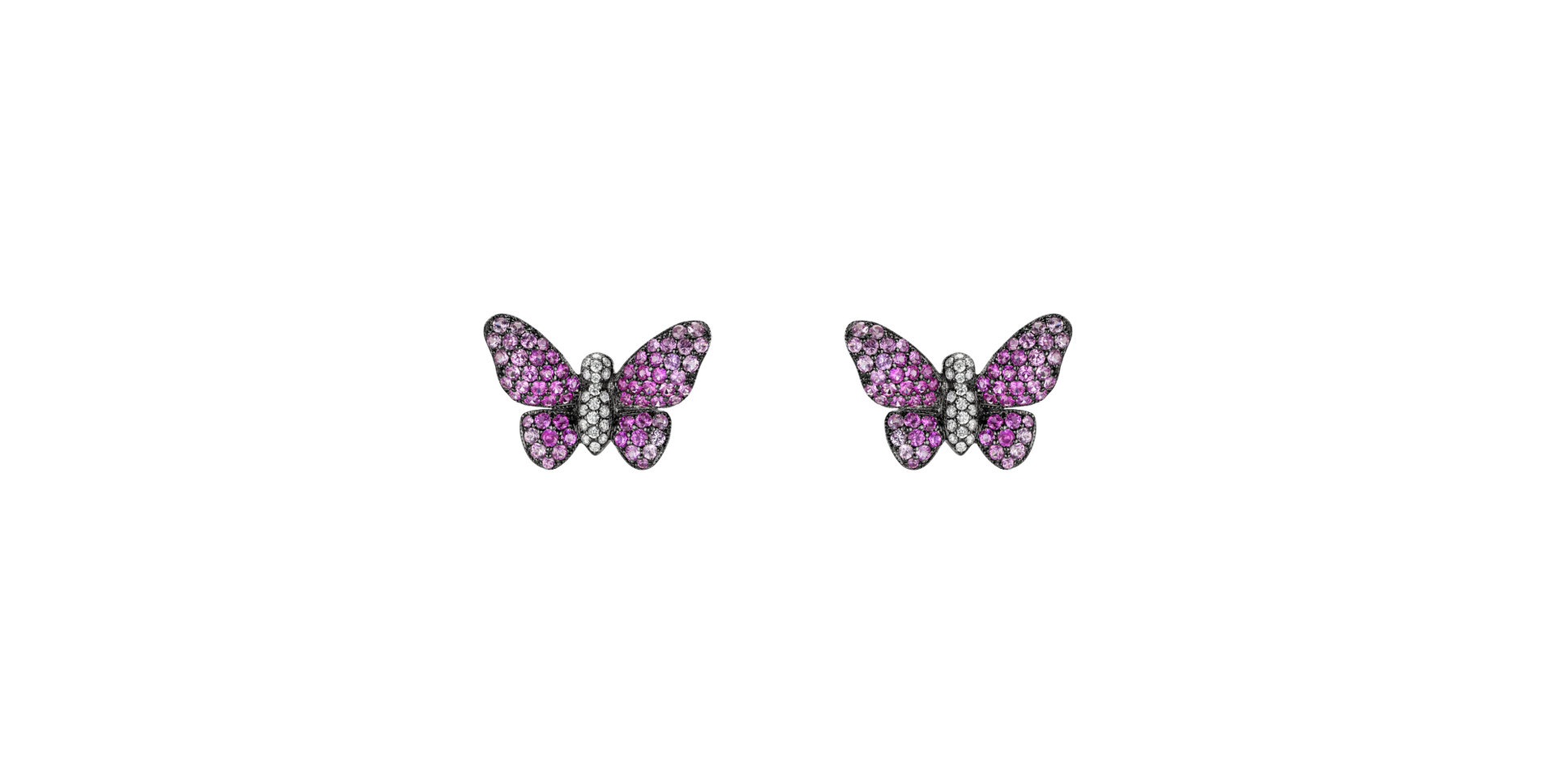 Diamond earrings and Sapphire Enticing Butterfly