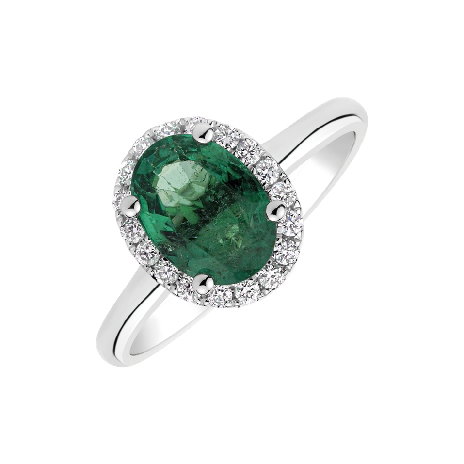 Diamond ring with Emerald Glory Allegory