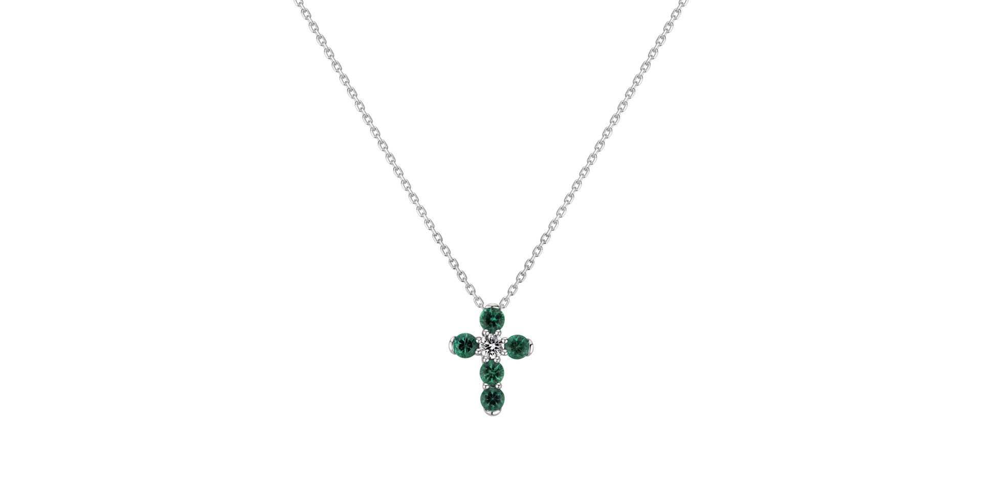 Diamond pendant with Emerald Eternal Devotion