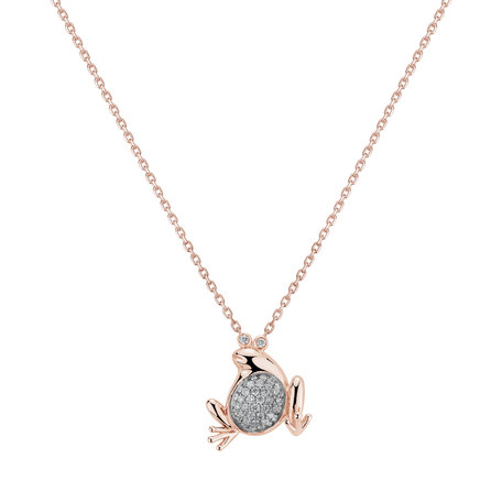 Diamond pendant Frog on the Rock