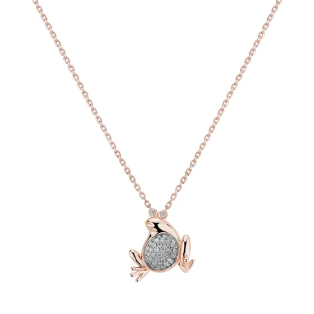 Diamond pendant Frog on the Rock