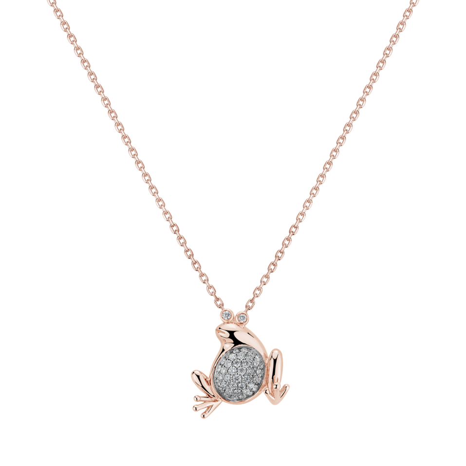 Diamond pendant Frog on the Rock
