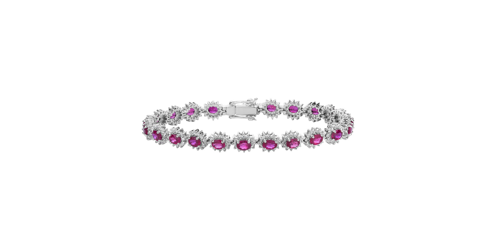 Diamond bracelet with Ruby Blossoming Royalty