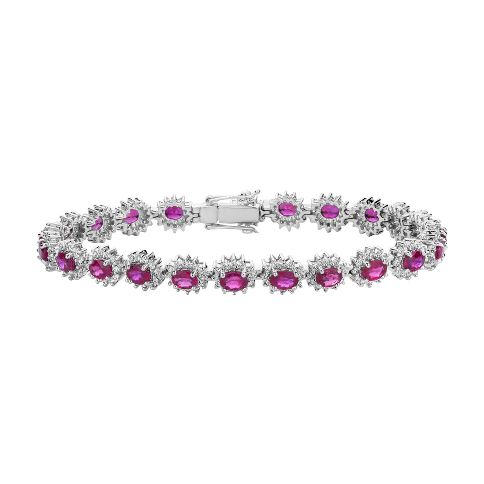 Diamond bracelet with Ruby Blossoming Royalty