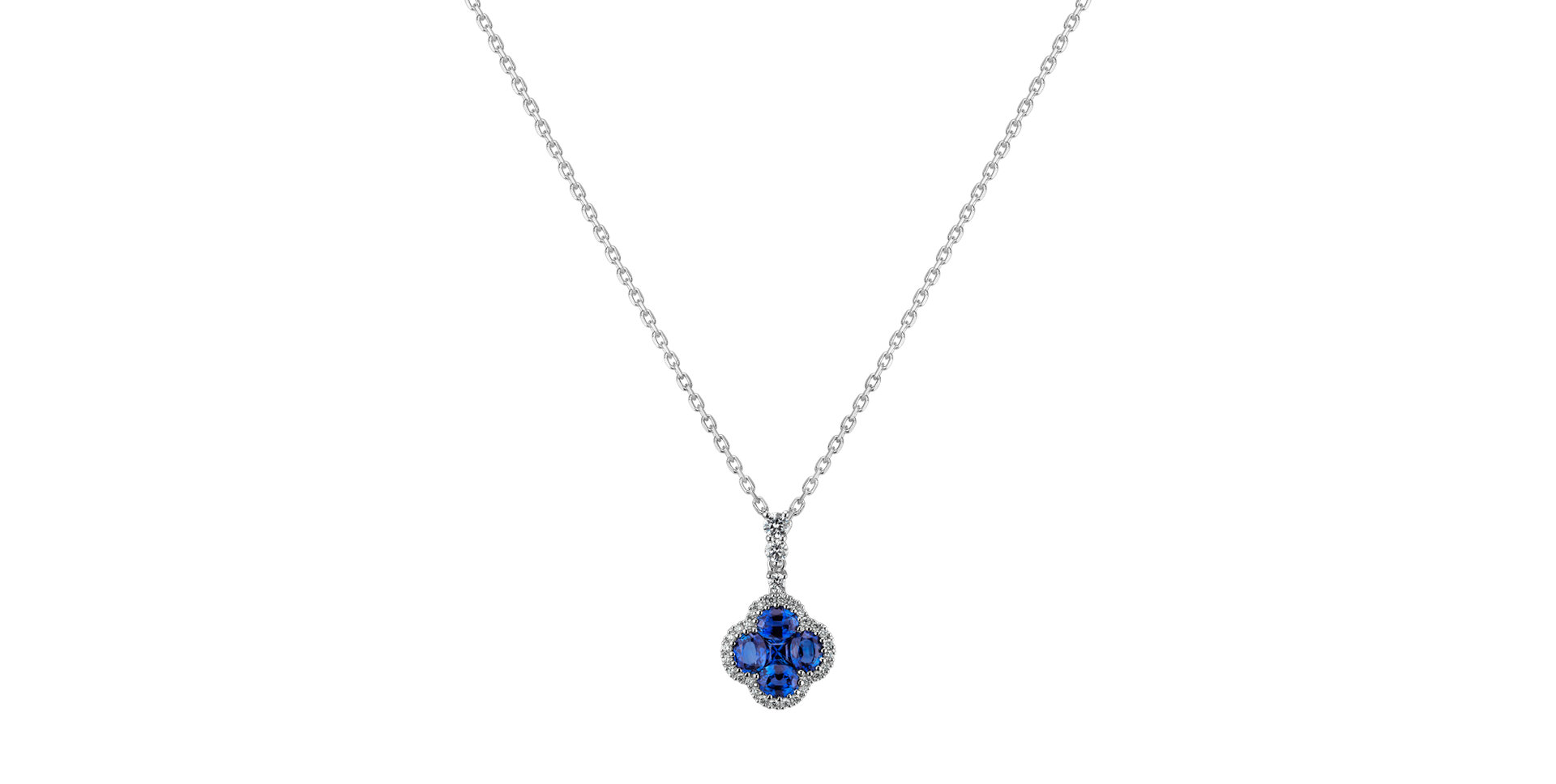 Diamond pendant with Sapphire Prosperity