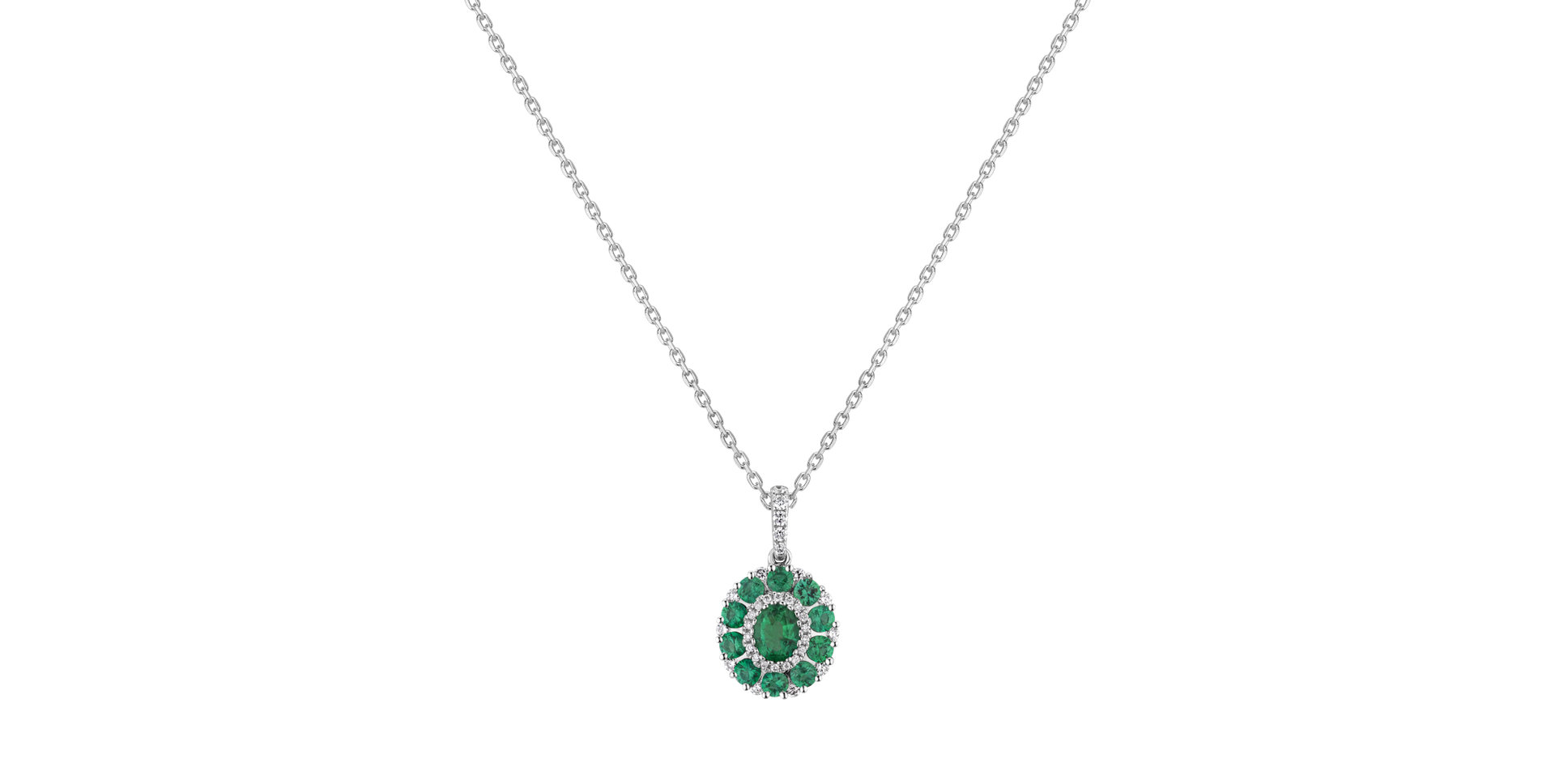 Diamond pendant with Emerald Emerald Dream