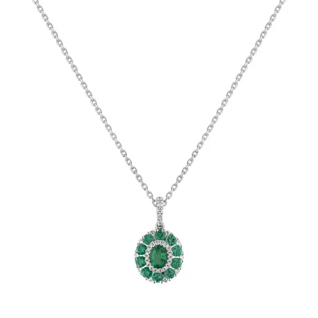 Diamond pendant with Emerald Emerald Dream
