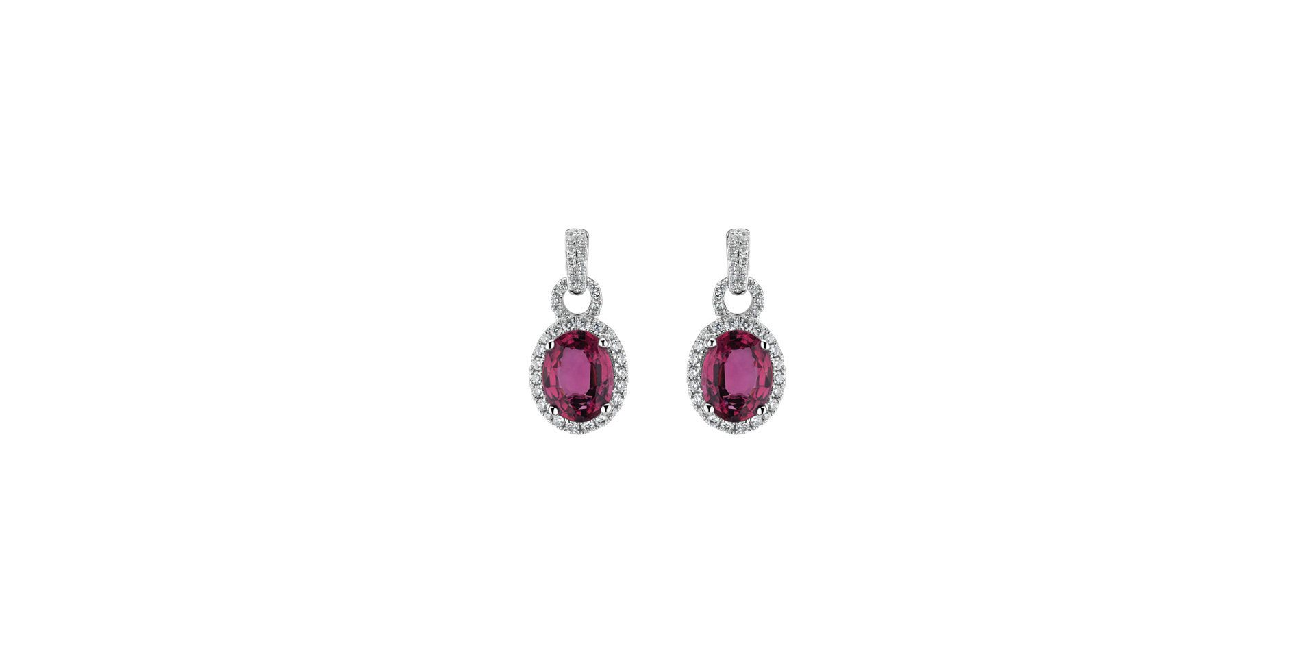 Diamond earrings with Tourmaline Rose Princess