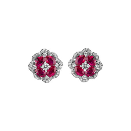 Diamond earrings and Ruby Luxy Mirage