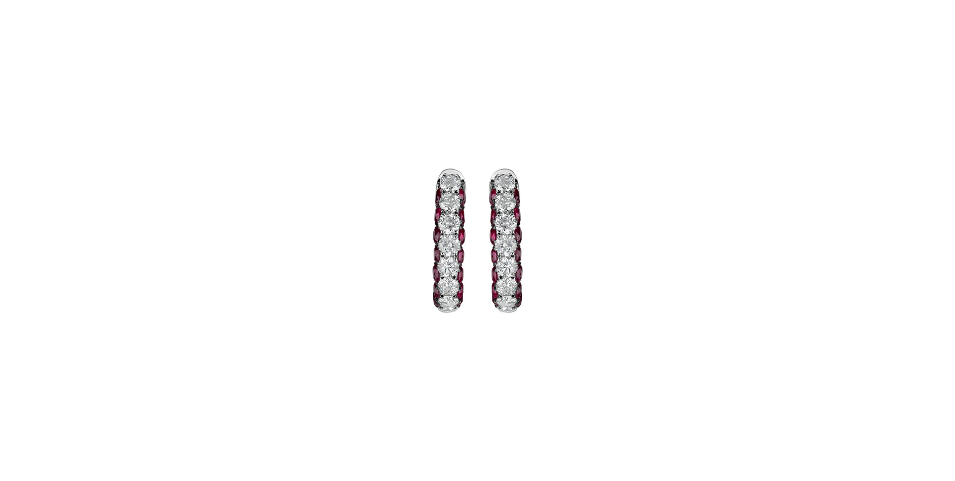 Diamond earrings and Ruby Charming Circles