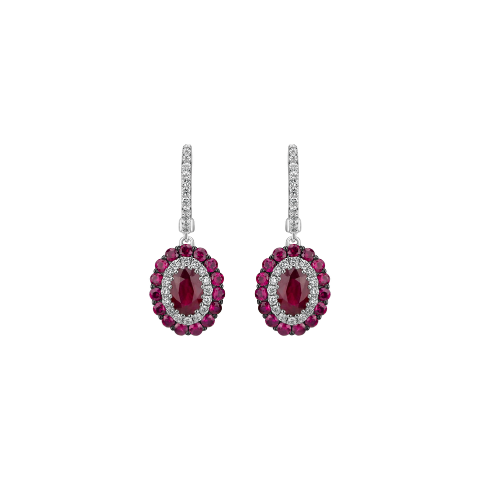 Diamond earrings and Ruby Courage