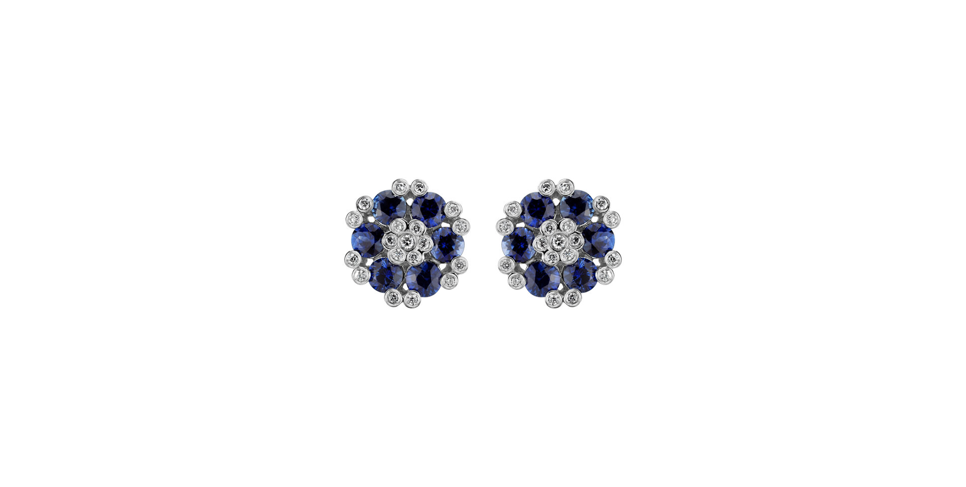 Diamond earrings and Sapphire The Ruby Garden