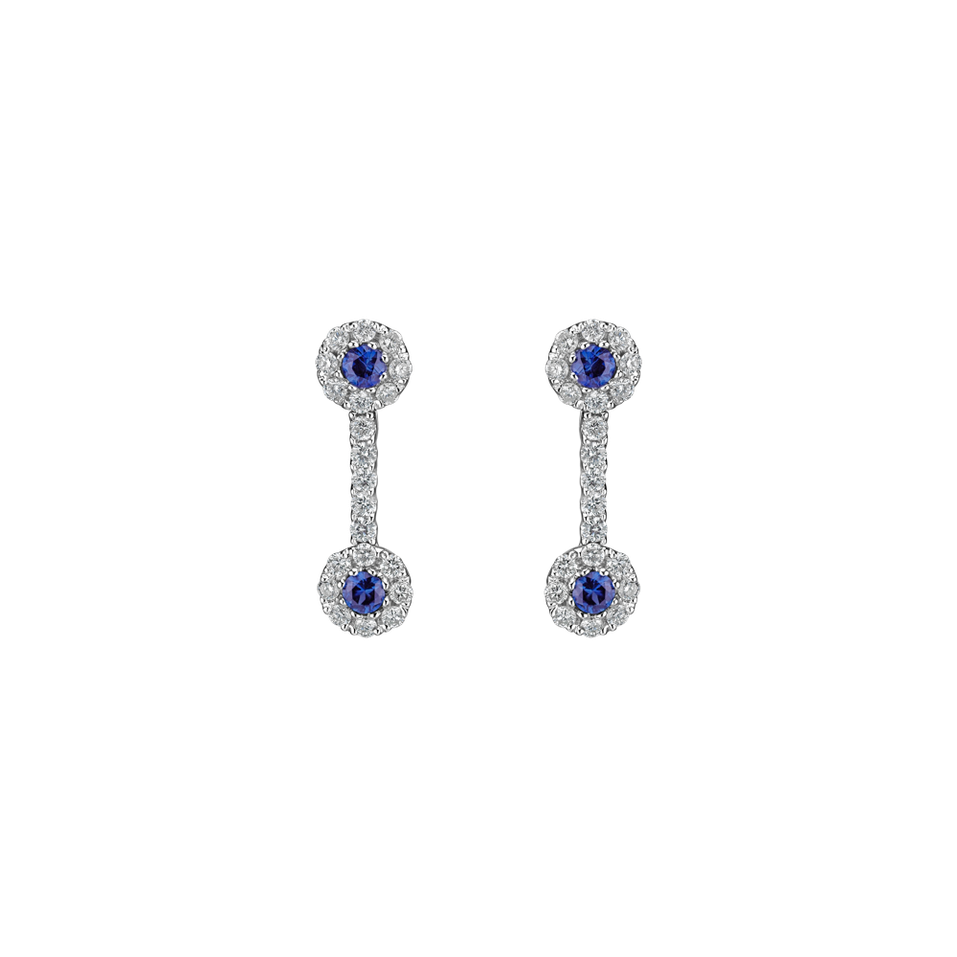 Diamond earrings and Sapphire Preston