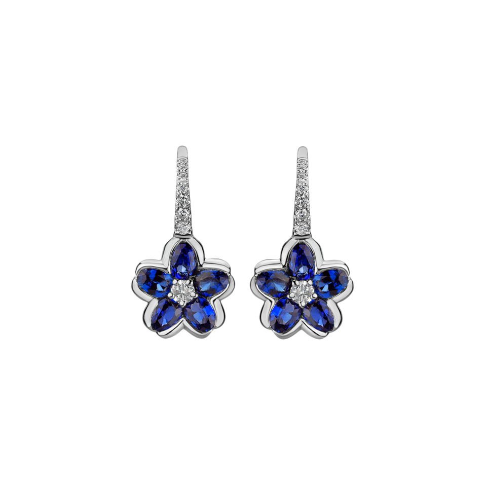 Diamond earrings and Sapphire Shinning Campanula