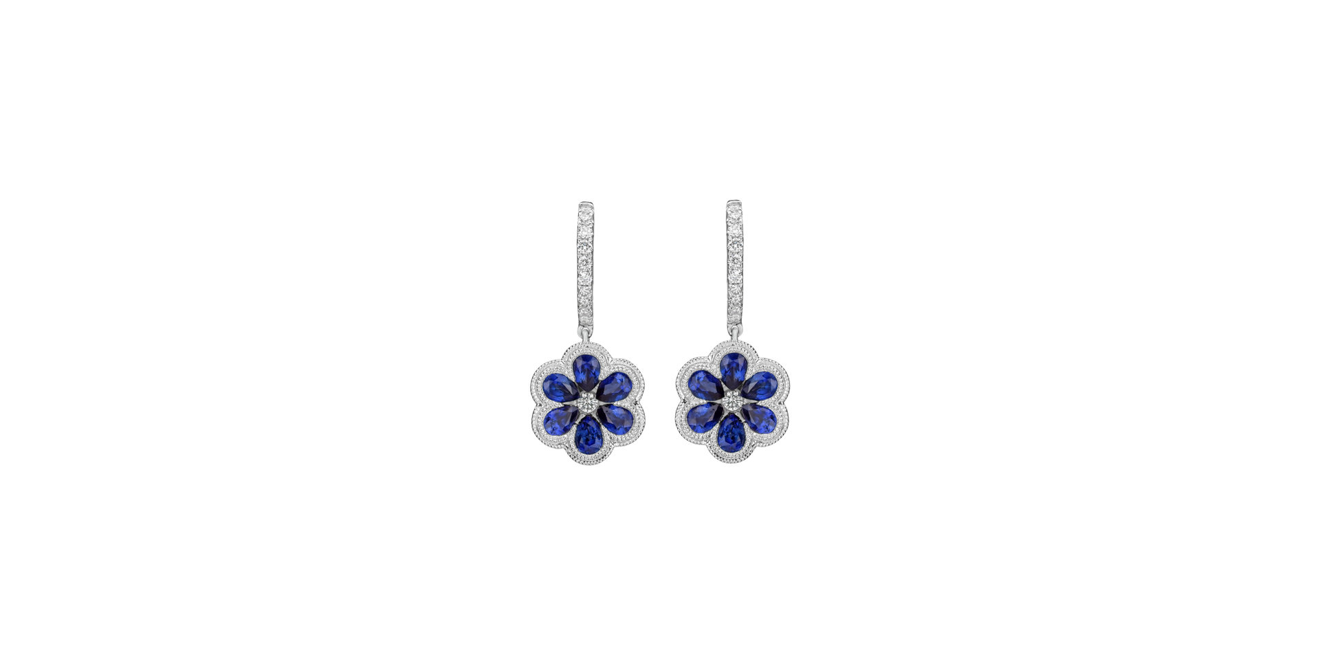 Diamond earrings and Sapphire Shinning Bloom
