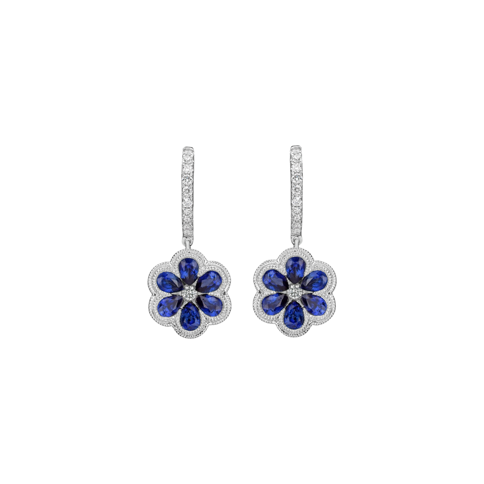 Diamond earrings and Sapphire Shinning Bloom