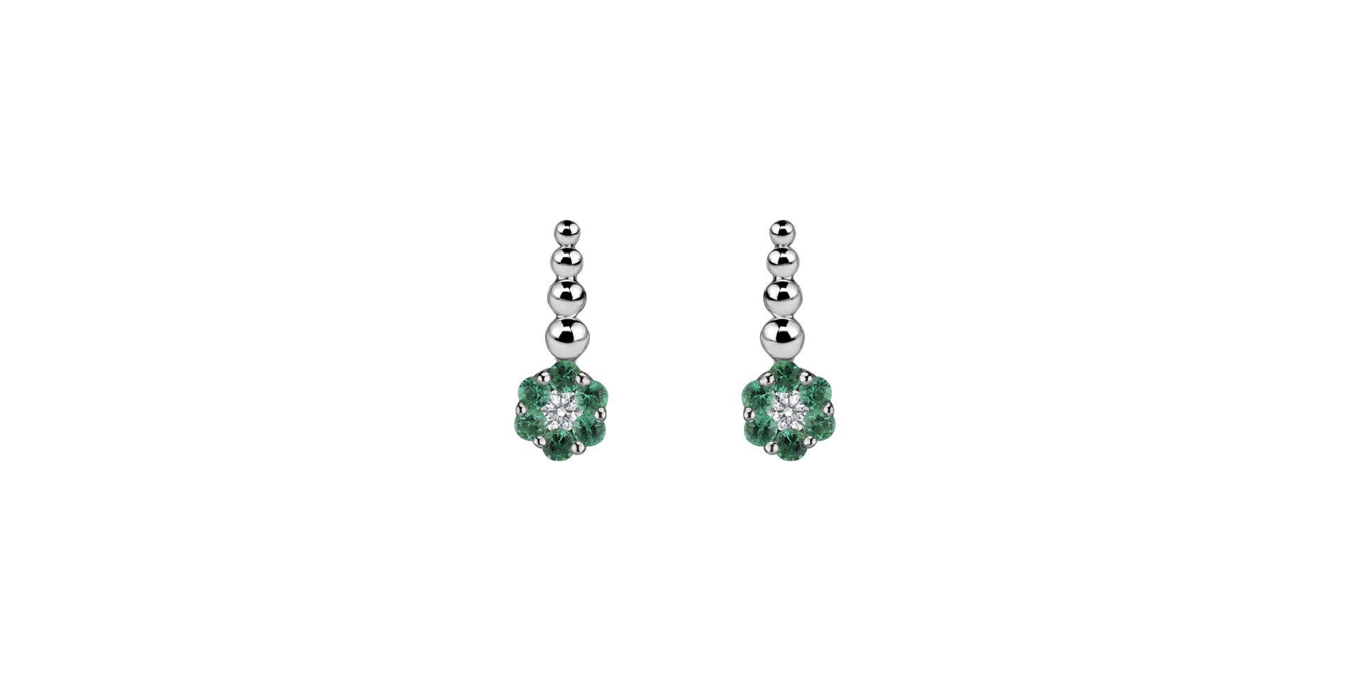 Diamond earrings and Emerald Mckenna