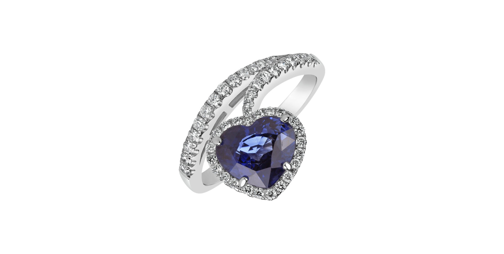Diamond ring with Sapphire Heart of Heaven