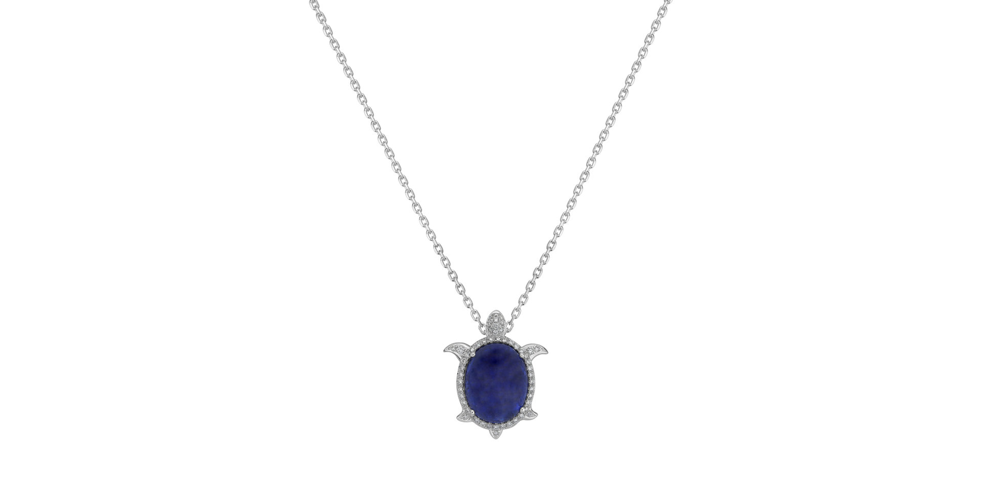 Diamond pendant with Tanzanite Navy Turtle