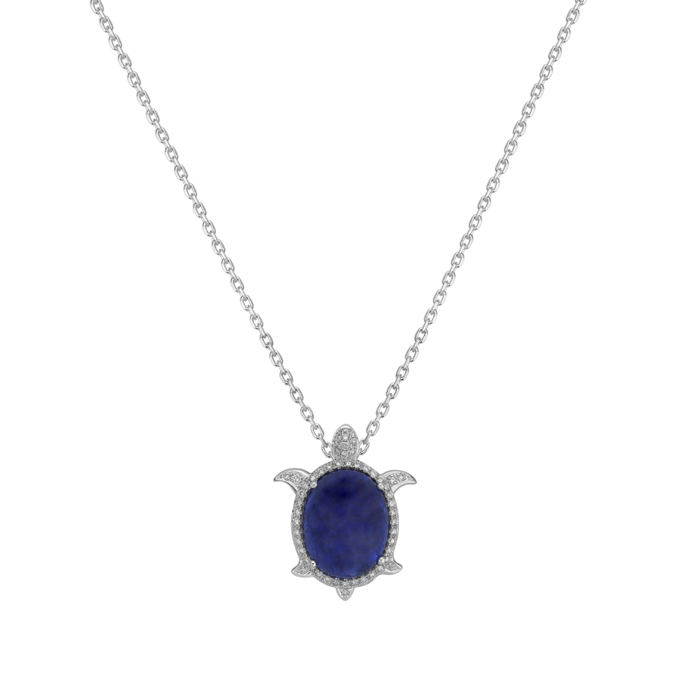 Diamond pendant with Tanzanite Navy Turtle