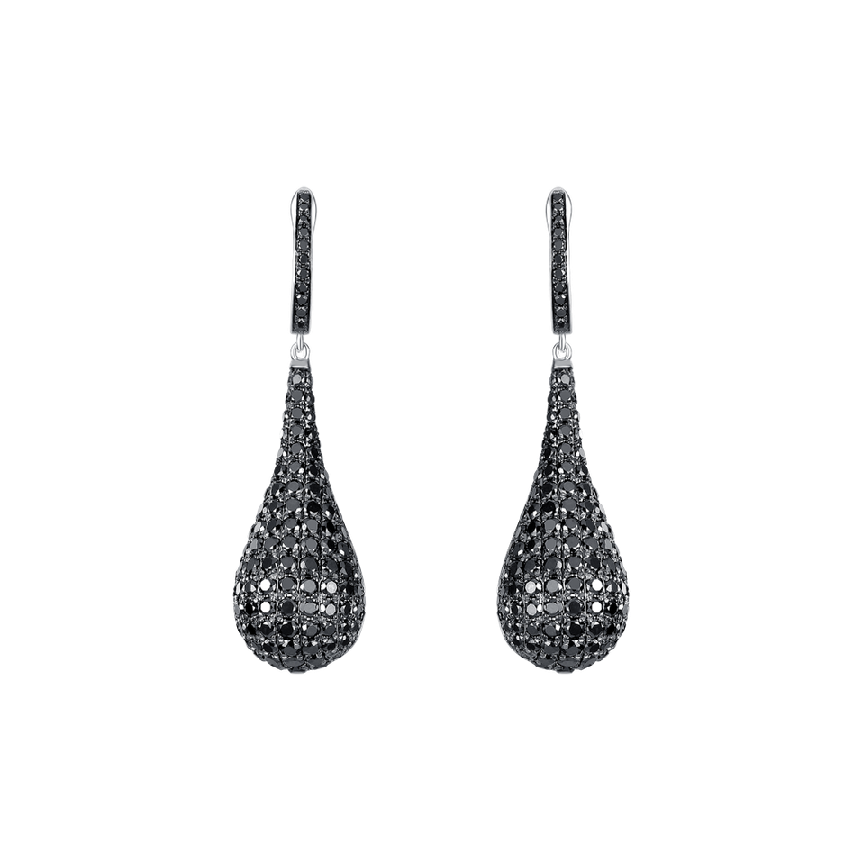 Earrings with black diamonds Inferno Tears