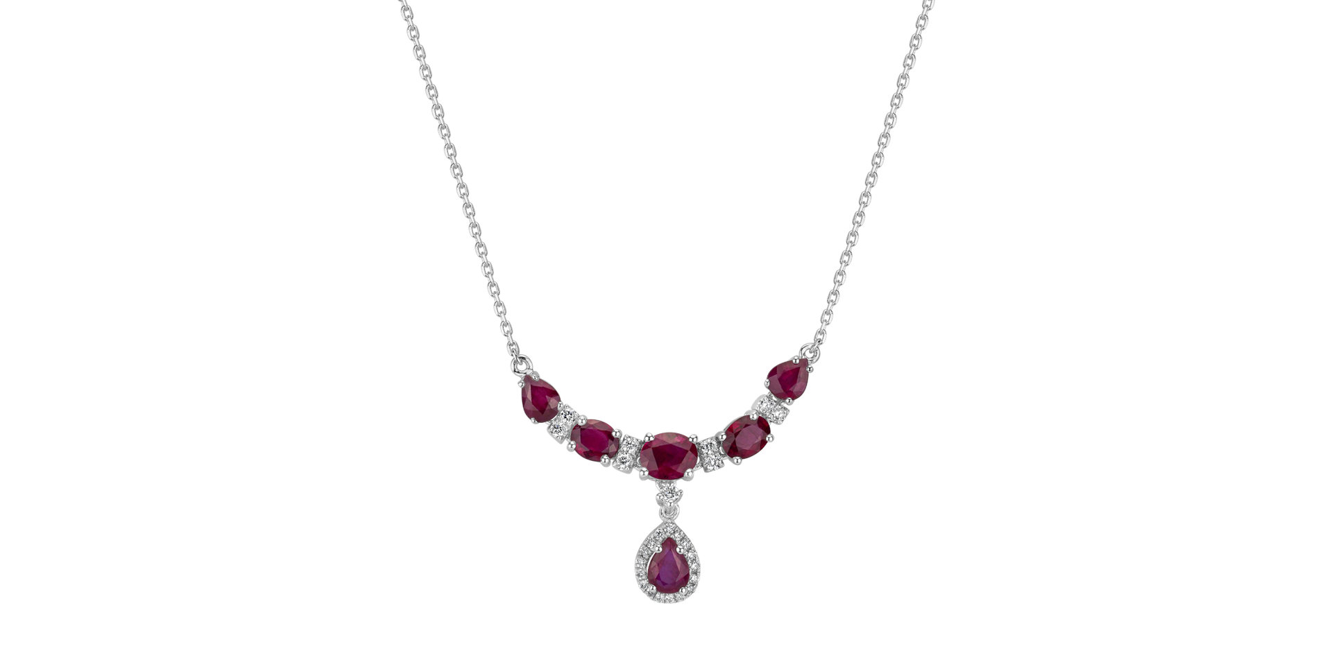 Diamond necklace with Ruby Starburst