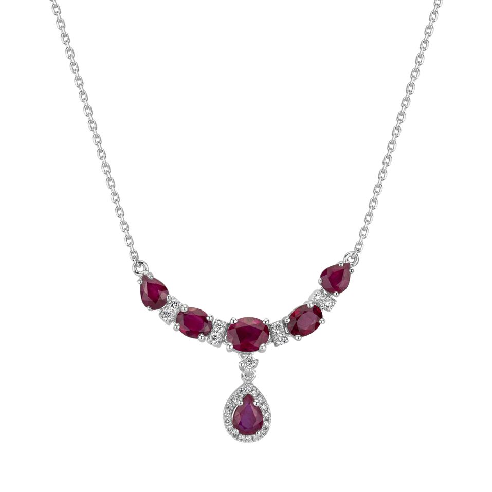 Diamond necklace with Ruby Starburst