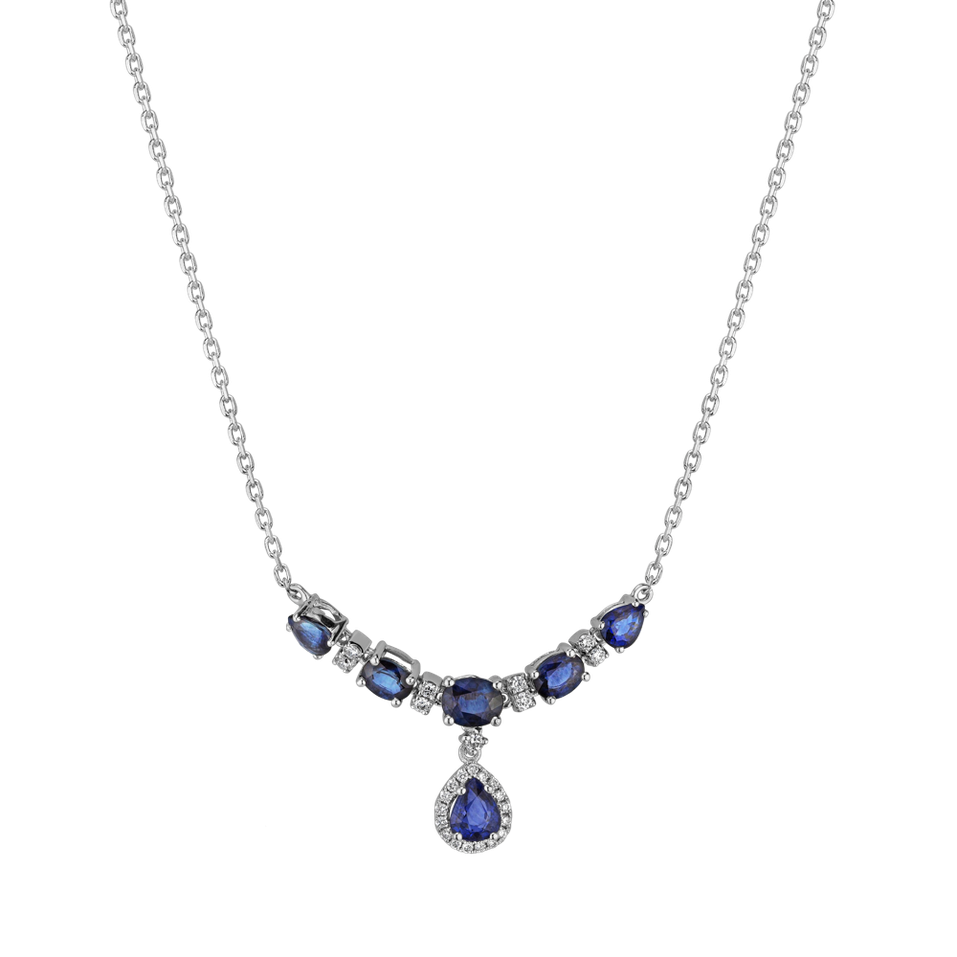 Diamond necklace with Sapphire Starburst