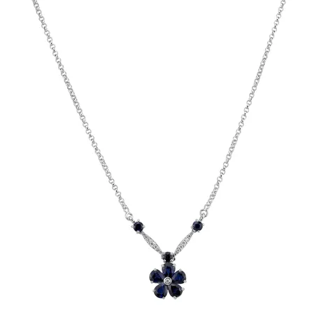 Diamond necklace with Sapphire Radiant Meadow