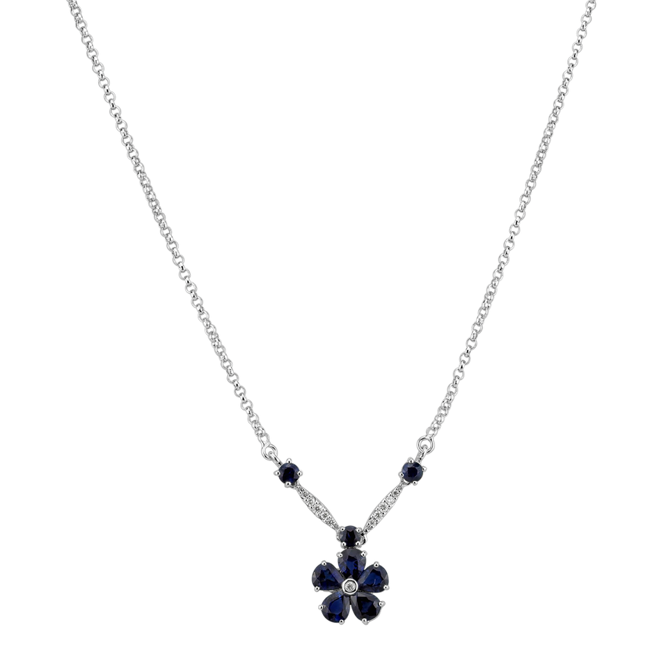 Diamond necklace with Sapphire Radiant Meadow