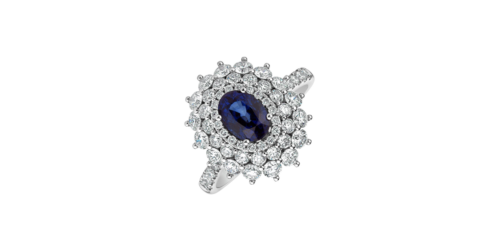 Diamond ring with Sapphire Frozen Drop