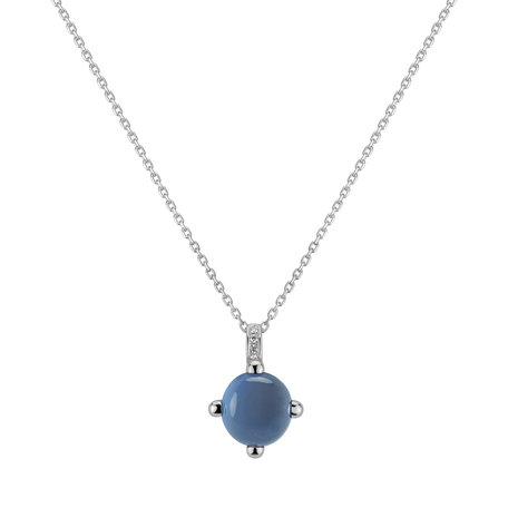 Diamond pendant with Topaz Round Galaxy