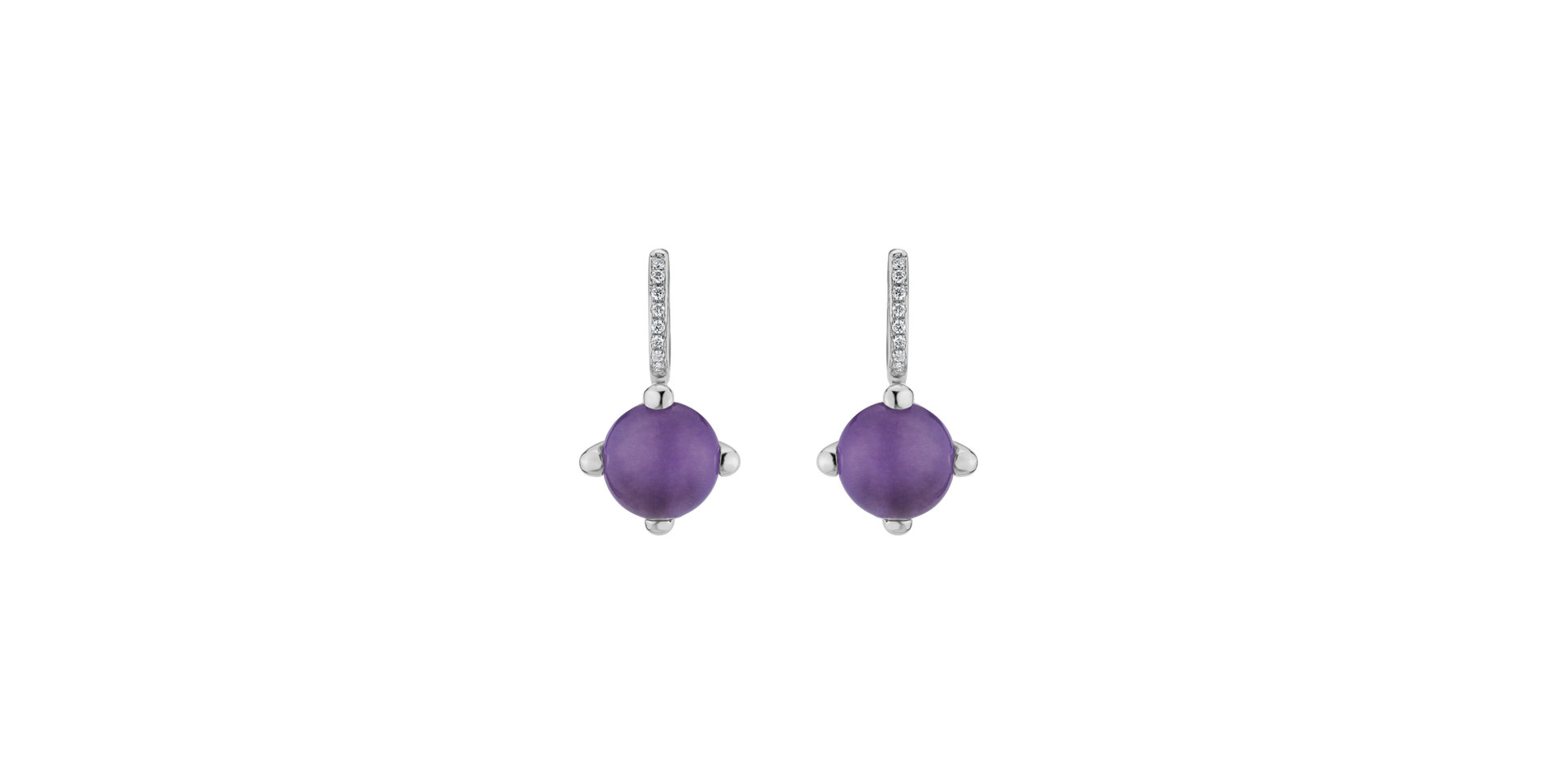 Diamond earrings with Amethyst Rainbow Space