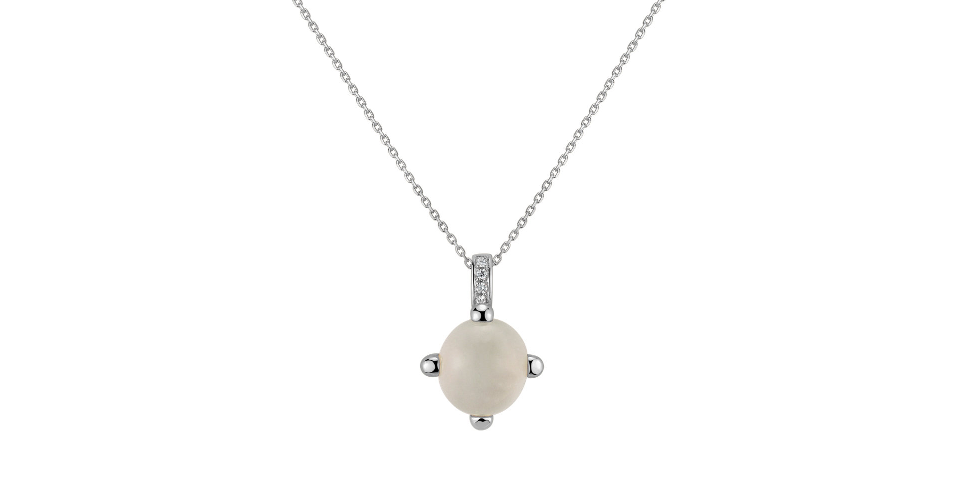 Diamond pendant with Moonstone Round Galaxy