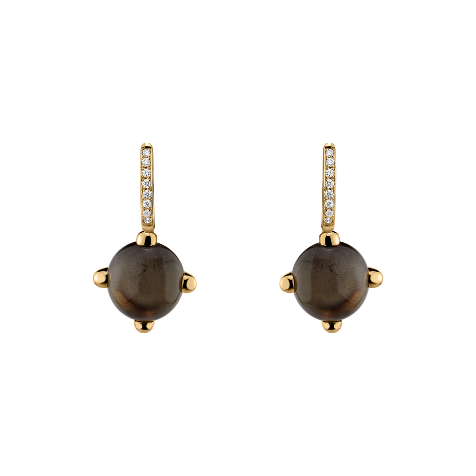 Diamond earrings with Quartz Rainbow Space