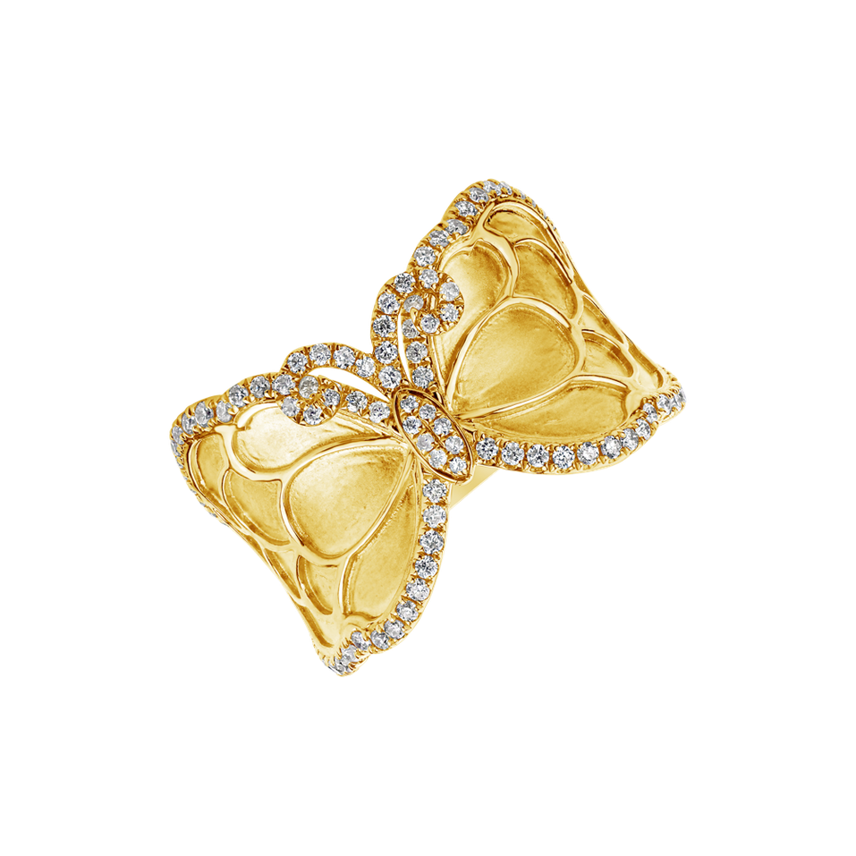 Diamond ring Golden Butterfly