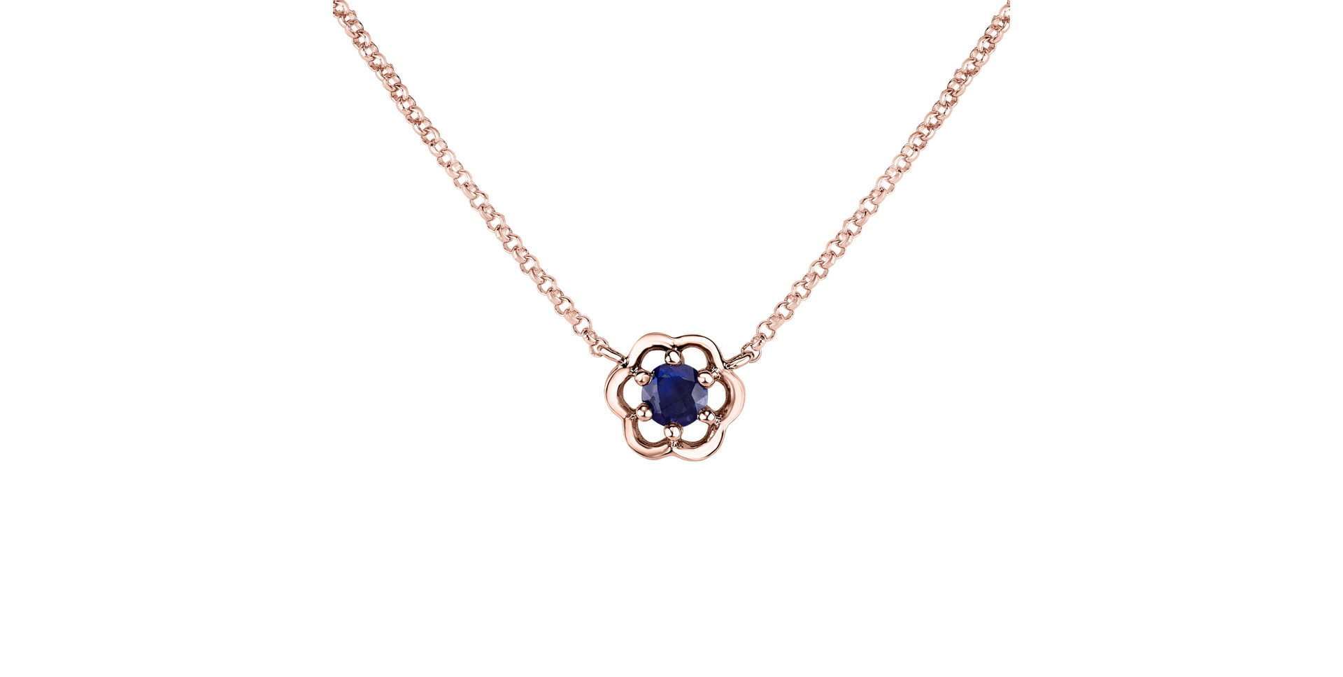 Necklace with Sapphire Flower Gem