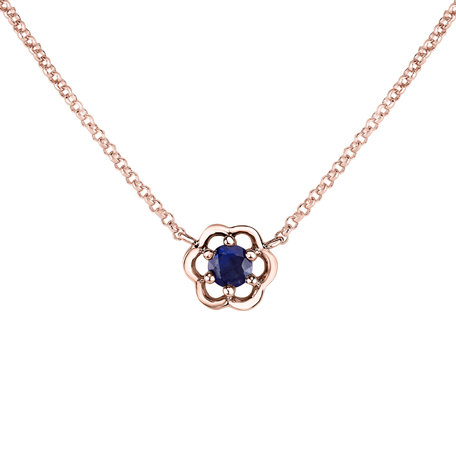 Necklace with Sapphire Flower Gem