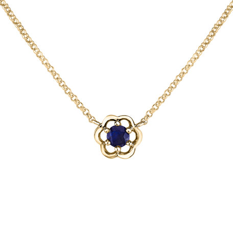 Necklace with Sapphire Flower Gem