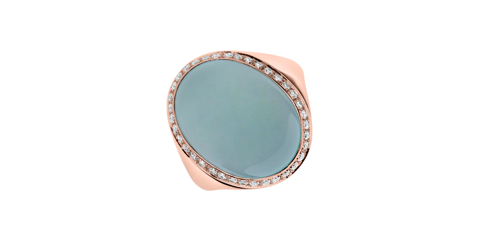 Diamond ring with Chalcedony Magic Blossom