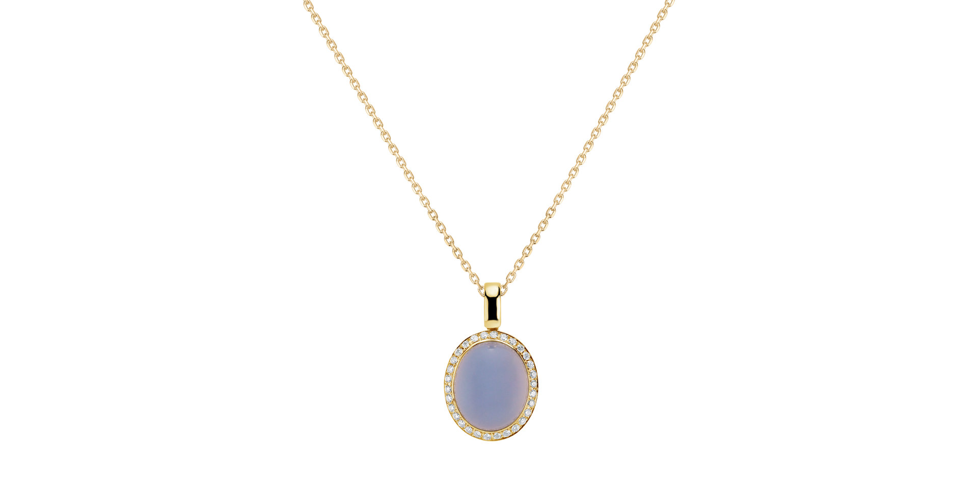 Diamond pendant with Chalcedony Magic Blossom