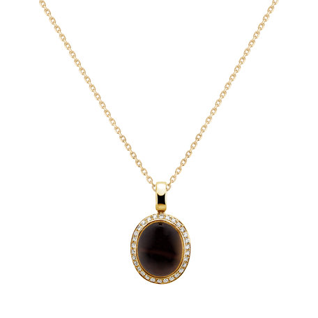 Diamond pendant with Quartz Magic Blossom
