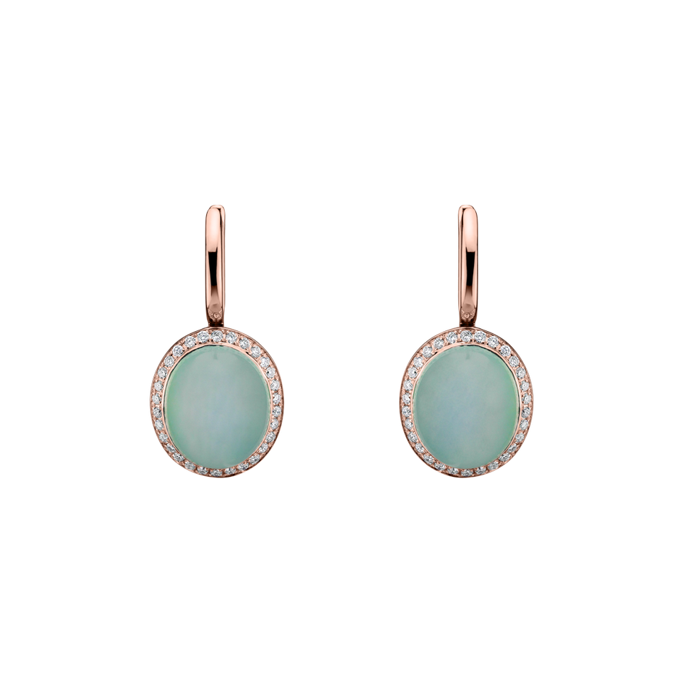 Diamond earrings with Chalcedony Magic Blossom