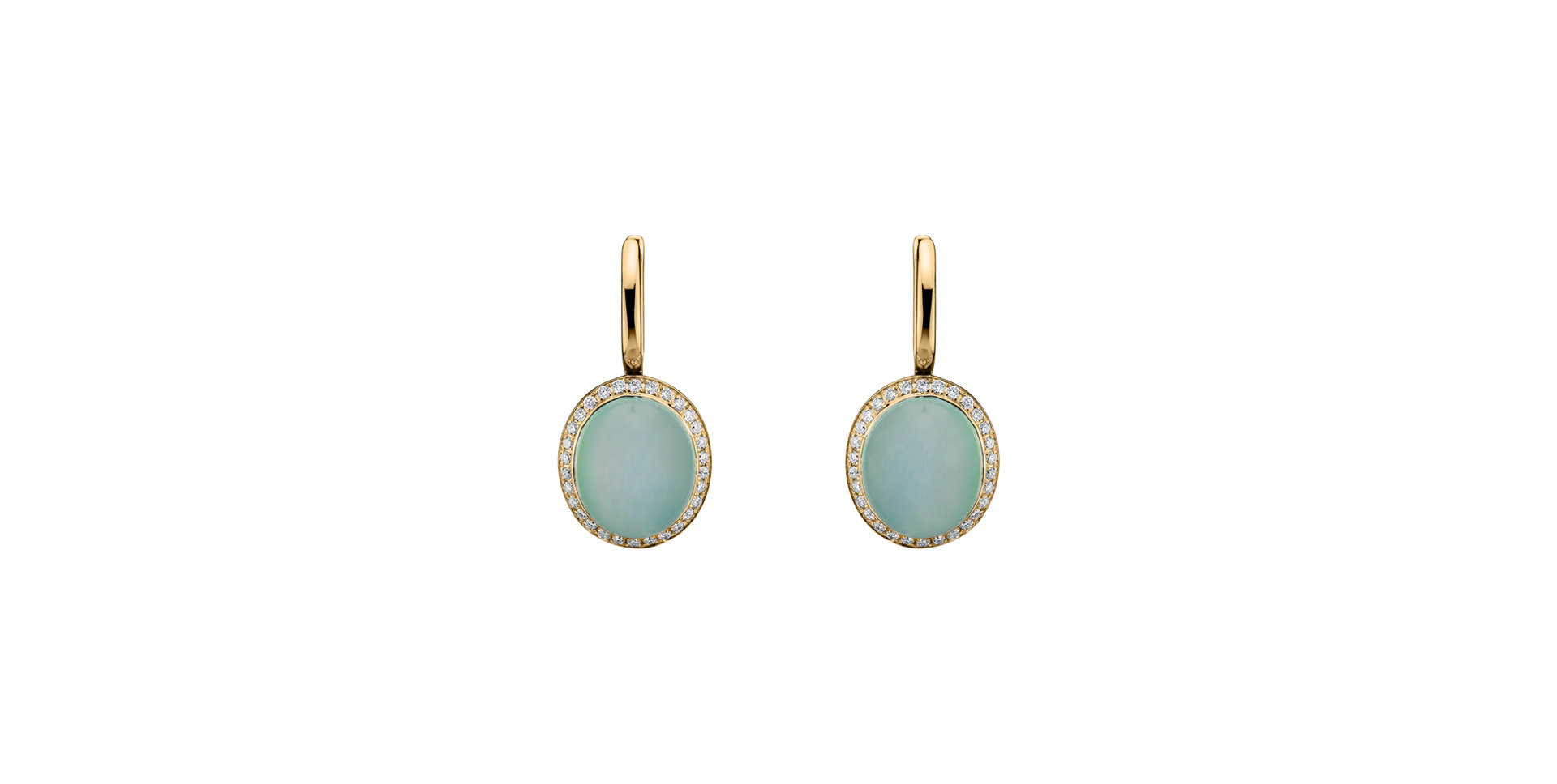 Diamond earrings with Chalcedony Magic Blossom