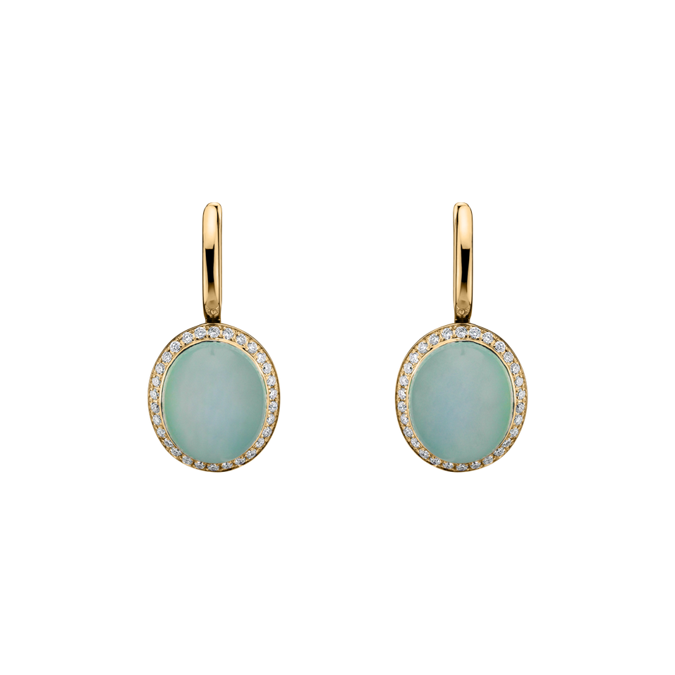 Diamond earrings with Chalcedony Magic Blossom